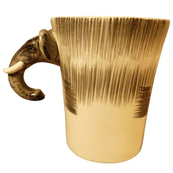 Pier 1 O Imports 3D Elephant Head Handle Coffee Tea Cup Mug 14 Oz Preowned - Picture 10 of 10